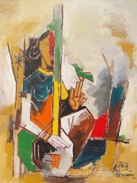 Dame avec veena