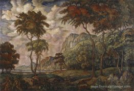 Paysage avec des arbres