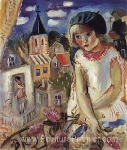 Un menina da boria verde