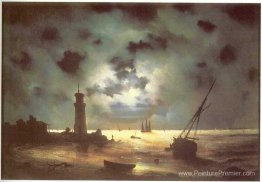 Côte de la mer la nuit