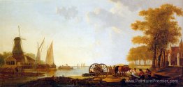 Riverlandscape avec moulin