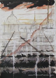 Leningrad dans le blocus. Esquisse sur le thème de "Leningrad Sy