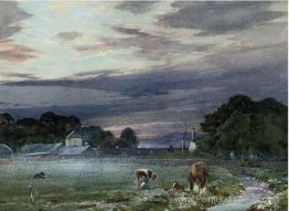 Vue de Philiphaugh Farm, Selkirk à l'aube