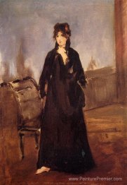 Jeune femme avec une chaussure rose (portrait de Berthe Morisot)