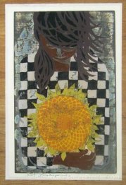 Fille avec tournesol