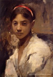 Tête d'une fille capri