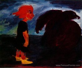Enfant et grand oiseau