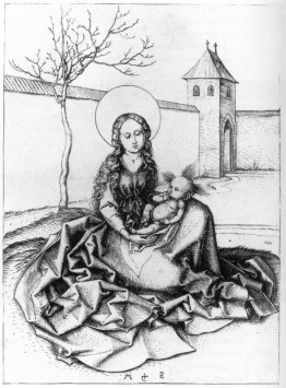 Madonna et enfant dans la couryard