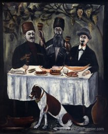La fête dans un gazebo de raisin