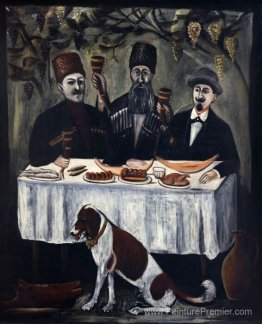 La fête dans un gazebo de raisin