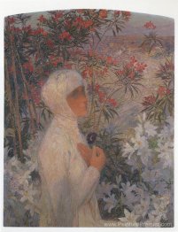 Jeune femme avec des fleurs