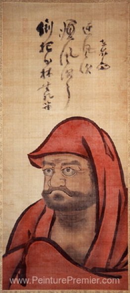 Calligraphie sur Daruma rouge