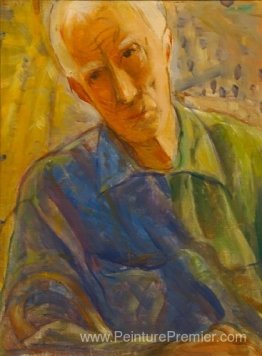 Untitled (Daura en chemise bleue et verte avec canne)
