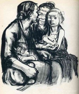 Deux femmes bavardant avec deux enfants