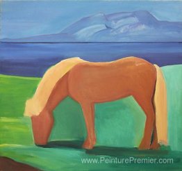 Cheval islandais avec crinière blonde