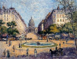 Le panthéon vu de la rue Soufflot. Paris.