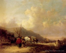 Une scène de plage animée