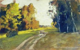 Soirée d'automne. Sentier dans la forêt.