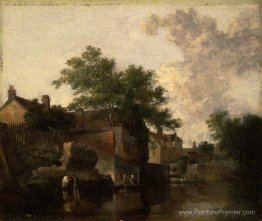 New Mills, Norfolk: des hommes pataugeants