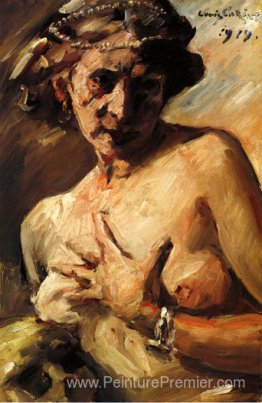 Le Magdalen avec des perles dans ses cheveux