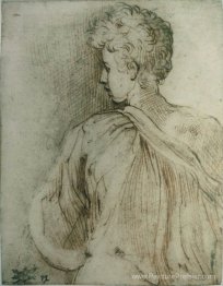 Jeune homme vu par derrière, visage de profil
