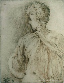 Jeune homme vu par derrière, visage de profil