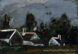 Paysage avec des fermes