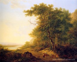 Paysage montagneux avec voyageurs Sun__mountaious-Landscape-with