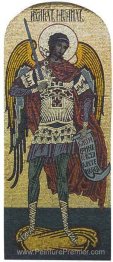 Archange Michael. Mosaïque du côté nord de l'église de la Vierge