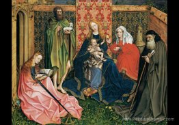 Madonna et enfant dans un jardin