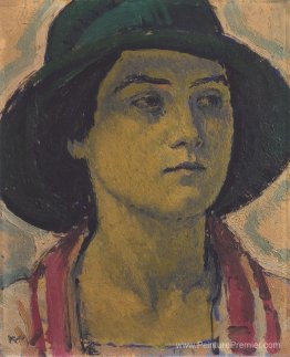 Jeune femme avec un chapeau