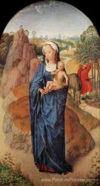 Vierge et enfant dans un paysage