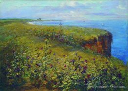 Paysage (mer et fleurs)
