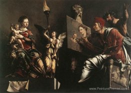 St Luke peignant la vierge et l'enfant
