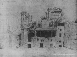 Early Palazzo Colonna avec des restes de l'ancien temple de Sera