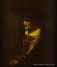 Portrait d'un homme dans le chapeau décoré de perles