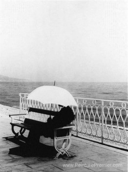 L'homme au parapluie blanc