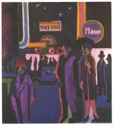 Scène de rue la nuit
