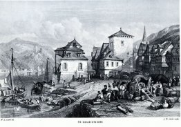 St. Goar Um 1835, gravure par J.W. Archer après Leitch
