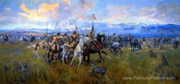 Lewis et Clark rencontrent les Indiens au trou de Ross