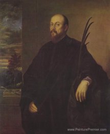 Portrait d'un peintre avec un palmier