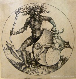 Homme sauvage avec bouclier