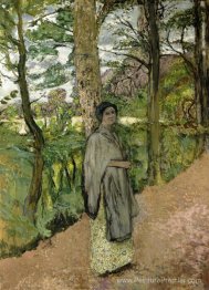 Femme en gris dans une voie