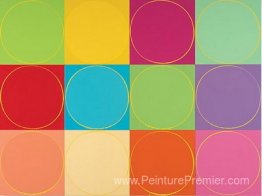Peinture de cercle sans titre: 12 panneaux multicolores, n ° 1