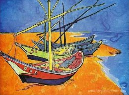 Bateaux de pêche sur la plage de Saites-Maries-de-la-Mer