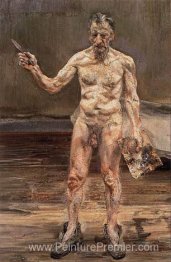 Peintre travaillant, réflexion