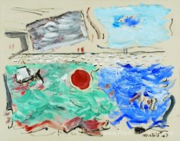 Mouvement: mer, ultramarine et vert; Ciel, céruléen et gris