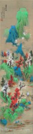 Nuages ​​blancs et arbres rouges