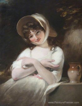 Portrait d'une fille inconnue dans une robe blanche