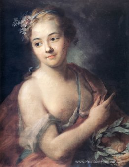 Nymphe suivie par Apollon tenant une couronne de laurier